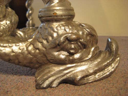 SILVERED 'DOLPHIN' TABLE WITH MARBLE TOP - ADDITIONAL PHOTO 8