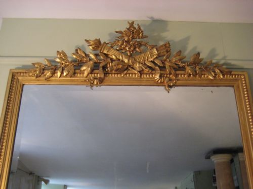 19TH CENTURY FRENCH LOUIS XVI STYLE GILT MIRROR - ADDITIONAL PHOTO 1