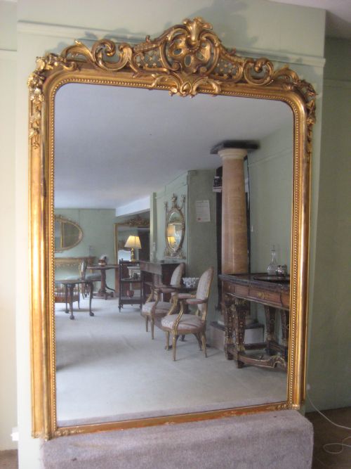 19th century french gilt overmantel - CATEGORY: ANTIQUE MIRRORS - DATED 1860