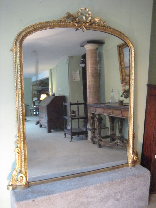 19th century gilt overmantle - CATEGORY: ANTIQUE MIRRORS - DATED 1880