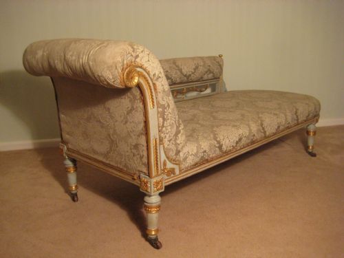 PAINTED AND PARCELGILT CHAISE LONGUE - ADDITIONAL PHOTO 1