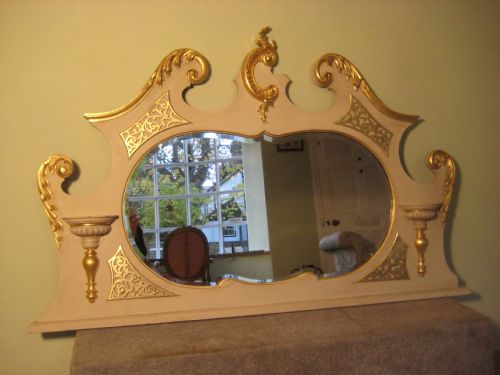 painted and parcelgilt overmantel - CATEGORY: ANTIQUE MIRRORS - DATED 1910