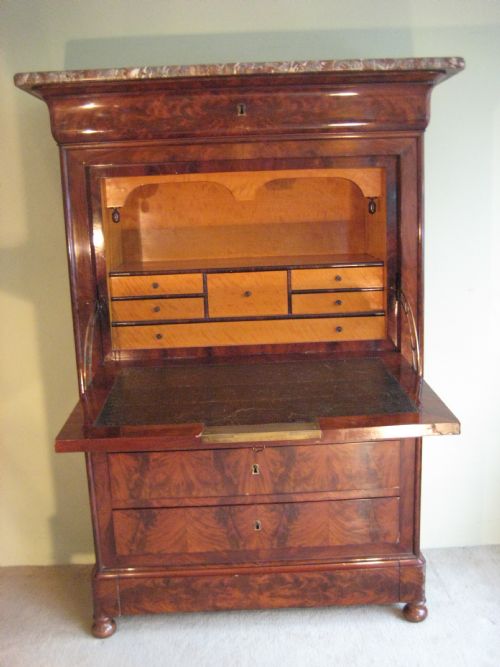 FRENCH MAHOGANY SECRETAIRE A ABATTANT - ADDITIONAL PHOTO 1