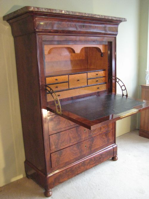 FRENCH MAHOGANY SECRETAIRE A ABATTANT - ADDITIONAL PHOTO 2