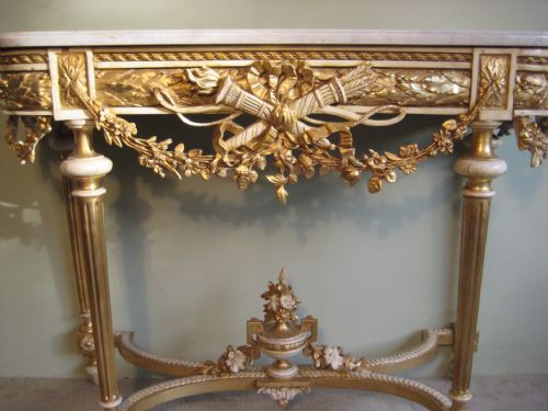 FRENCH 19TH CENTURY LOUIS XVI STYLE GILT CONSOLE TABLE - ADDITIONAL PHOTO 3
