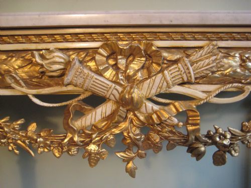 FRENCH 19TH CENTURY LOUIS XVI STYLE GILT CONSOLE TABLE - ADDITIONAL PHOTO 4