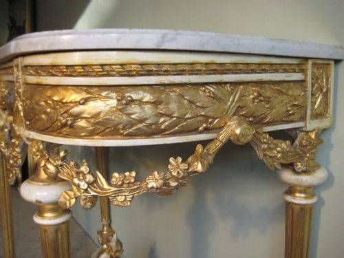 FRENCH 19TH CENTURY LOUIS XVI STYLE GILT CONSOLE TABLE - ADDITIONAL PHOTO 6