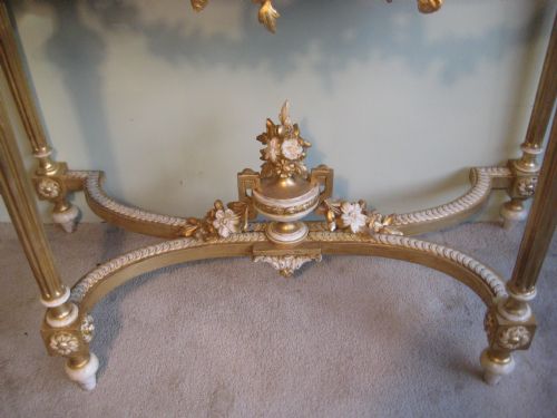 FRENCH 19TH CENTURY LOUIS XVI STYLE GILT CONSOLE TABLE - ADDITIONAL PHOTO 8