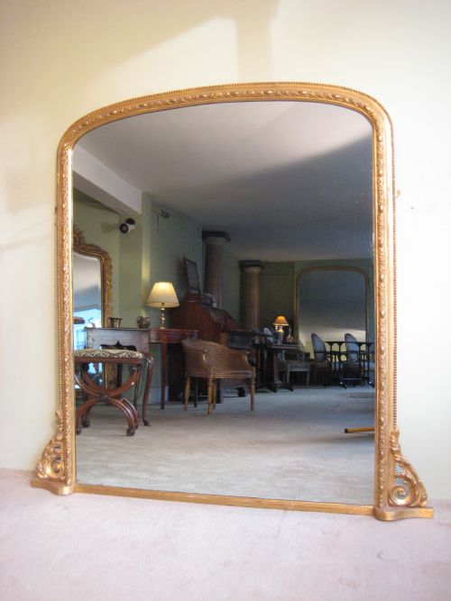 gilt arch top overmantle - CATEGORY: ANTIQUE MIRRORS - DATED 1880