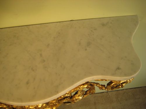 GILT MARBLE TOP CONSOLE TABLE - ADDITIONAL PHOTO 5