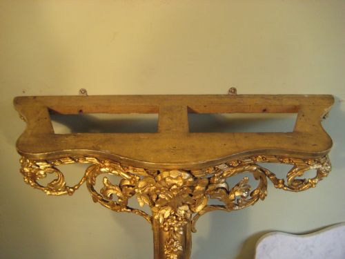 GILT MARBLE TOP CONSOLE TABLE - ADDITIONAL PHOTO 6