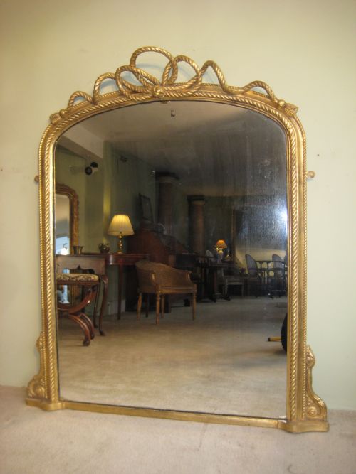 19th century gilt overmantle - CATEGORY: ANTIQUE MIRRORS - DATED 1880