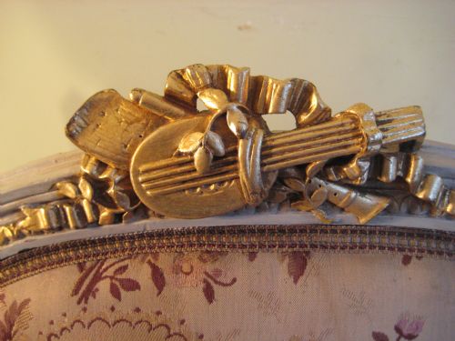 FRENCH PAINTED LOUIS XVI STYLE FAUTEUIL - ADDITIONAL PHOTO 5