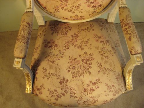 FRENCH PAINTED LOUIS XVI STYLE FAUTEUIL - ADDITIONAL PHOTO 6