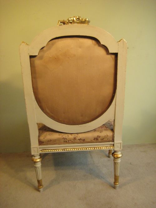 FRENCH PAINTED LOUIS XVI STYLE FAUTEUIL - ADDITIONAL PHOTO 9