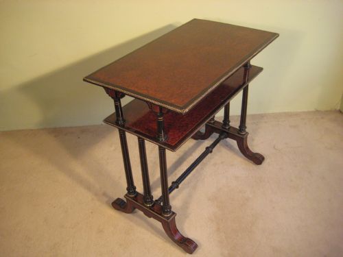 victorian burr walnut etagere - CATEGORY: ANTIQUE TABLES - DATED 1880