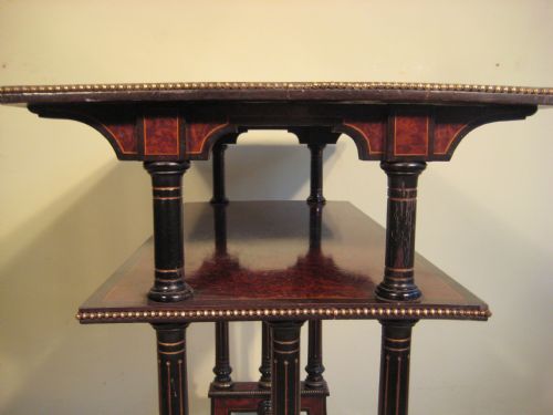 VICTORIAN BURR WALNUT ETAGERE - ADDITIONAL PHOTO 4