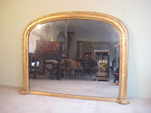 gilt arch top overmantel - CATEGORY: ANTIQUE MIRRORS - DATED 1880