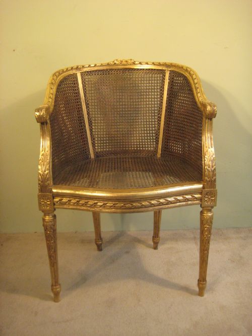 french gilt cane chair - CATEGORY: ANTIQUE CHAIRS - DATED 1900