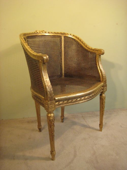FRENCH GILT CANE CHAIR - ADDITIONAL PHOTO 1