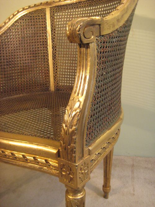 FRENCH GILT CANE CHAIR - ADDITIONAL PHOTO 2