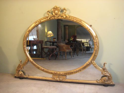 gilt overmantel - CATEGORY: ANTIQUE MIRRORS - DATED 1900