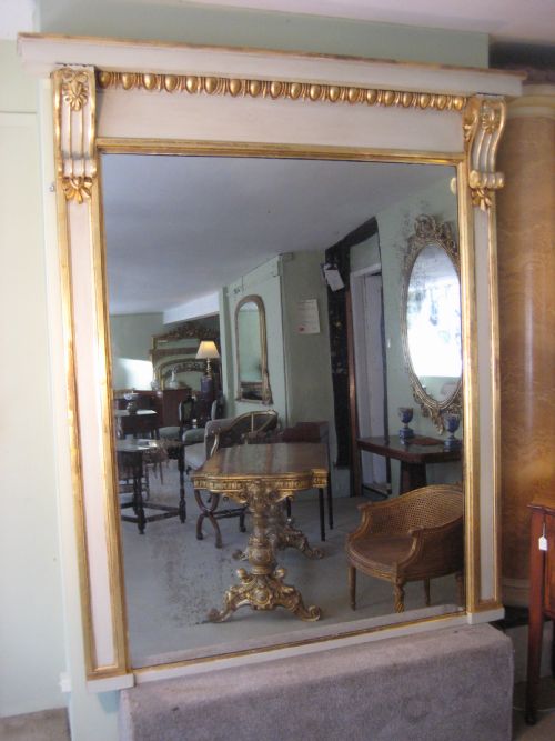 painted and parcelgilt overmantle - CATEGORY: ANTIQUE MIRRORS - DATED 1880