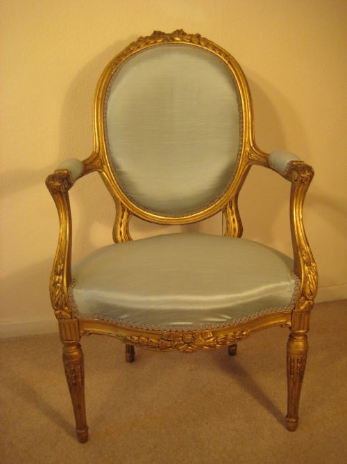 PAIR FRENCH GILTWOOD SALON CHAIRS - ADDITIONAL PHOTO 1