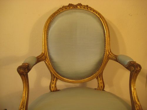 PAIR FRENCH GILTWOOD SALON CHAIRS - ADDITIONAL PHOTO 3