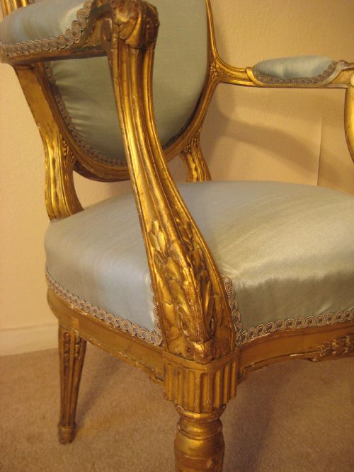 PAIR FRENCH GILTWOOD SALON CHAIRS - ADDITIONAL PHOTO 6