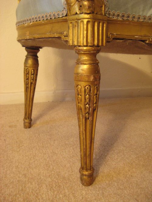 PAIR FRENCH GILTWOOD SALON CHAIRS - ADDITIONAL PHOTO 8