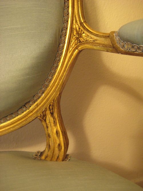 PAIR FRENCH GILTWOOD SALON CHAIRS - ADDITIONAL PHOTO 9