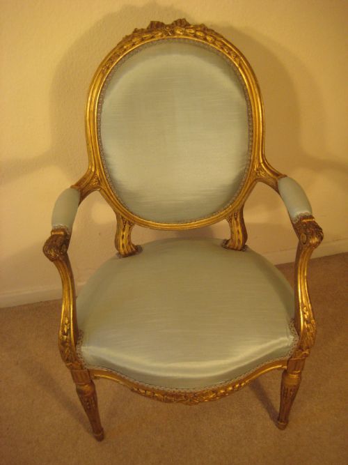 PAIR FRENCH GILTWOOD SALON CHAIRS - ADDITIONAL PHOTO 12