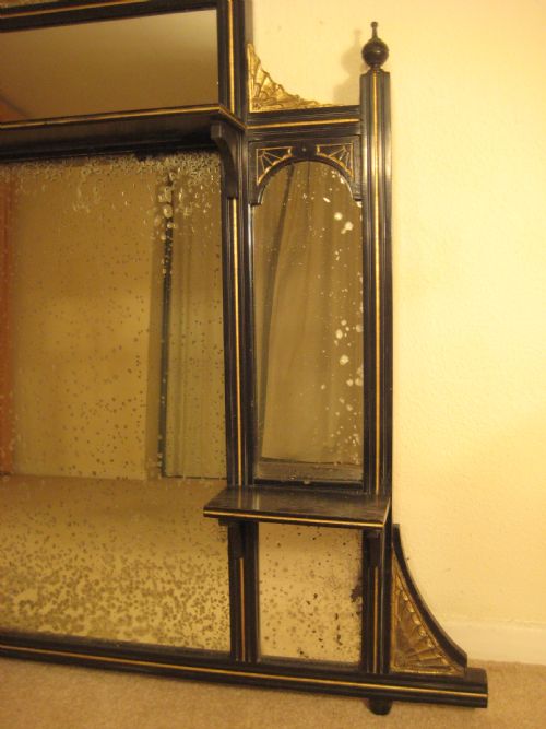 EBONISED AND PARCELGILT OVERMANTEL - ADDITIONAL PHOTO 3