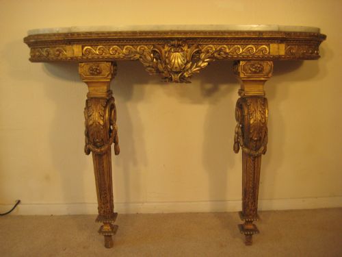 19th century marble top console table - CATEGORY: ANTIQUE TABLES - DATED 1860