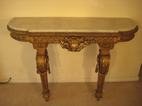 19TH CENTURY MARBLE TOP CONSOLE TABLE - ADDITIONAL PHOTO 1