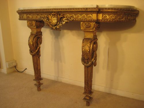 19TH CENTURY MARBLE TOP CONSOLE TABLE - ADDITIONAL PHOTO 2