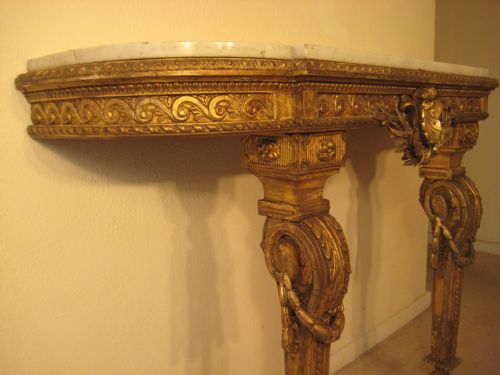 19TH CENTURY MARBLE TOP CONSOLE TABLE - ADDITIONAL PHOTO 3