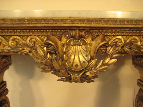 19TH CENTURY MARBLE TOP CONSOLE TABLE - ADDITIONAL PHOTO 4