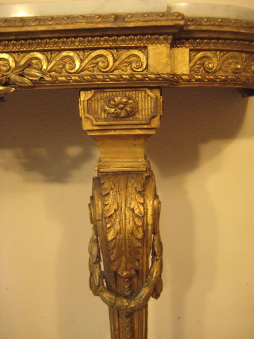 19TH CENTURY MARBLE TOP CONSOLE TABLE - ADDITIONAL PHOTO 6