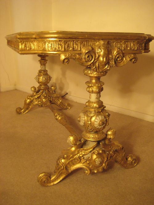 19TH CENTURY GILT CENTRE TABLE - ADDITIONAL PHOTO 3