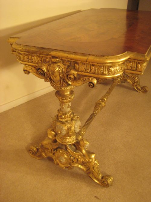 19TH CENTURY GILT CENTRE TABLE - ADDITIONAL PHOTO 6