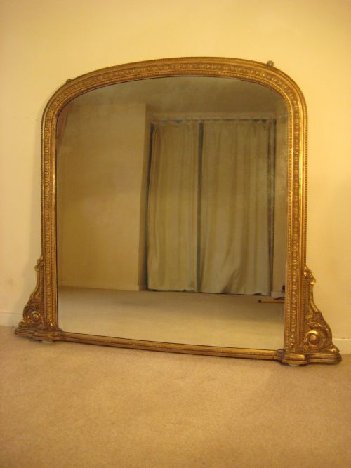 gilt arch top overmantel - CATEGORY: ANTIQUE MIRRORS - DATED 1860