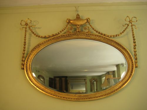 gilt adams style mirror - CATEGORY: ANTIQUE MIRRORS - DATED 1910