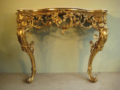 19th century gilt console table - CATEGORY: ANTIQUE TABLES - DATED 1860