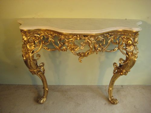 19TH CENTURY GILT CONSOLE TABLE - ADDITIONAL PHOTO 1