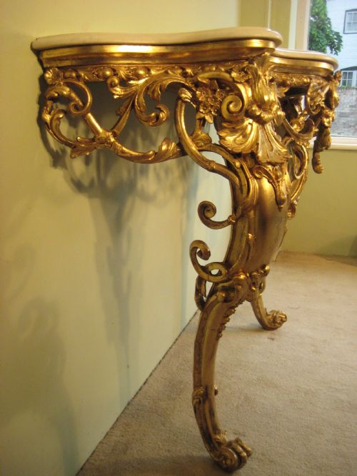 19TH CENTURY GILT CONSOLE TABLE - ADDITIONAL PHOTO 3