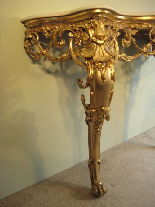 19TH CENTURY GILT CONSOLE TABLE - ADDITIONAL PHOTO 4