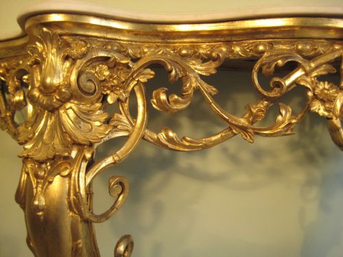 19TH CENTURY GILT CONSOLE TABLE - ADDITIONAL PHOTO 7