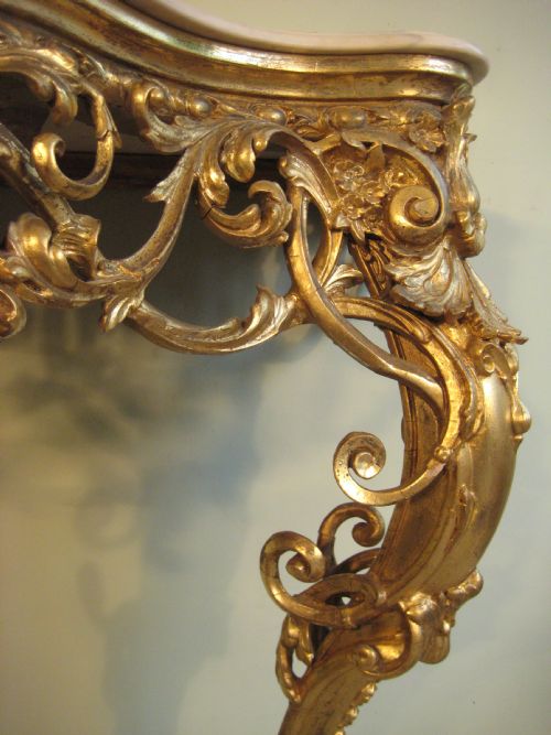 19TH CENTURY GILT CONSOLE TABLE - ADDITIONAL PHOTO 8